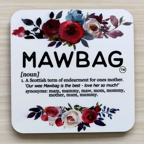 Mawbag Coaster Scottish Mum Wine Drinks Coaster Gift for Mum