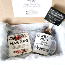 Load image into Gallery viewer, Mawbag Prosecco | Mothers Day Gift Set | Gifts for Mum | Mum Birthday Gift | Mum Gift Box | Mum Gift | Mum Coaster | Mum Mug Funny