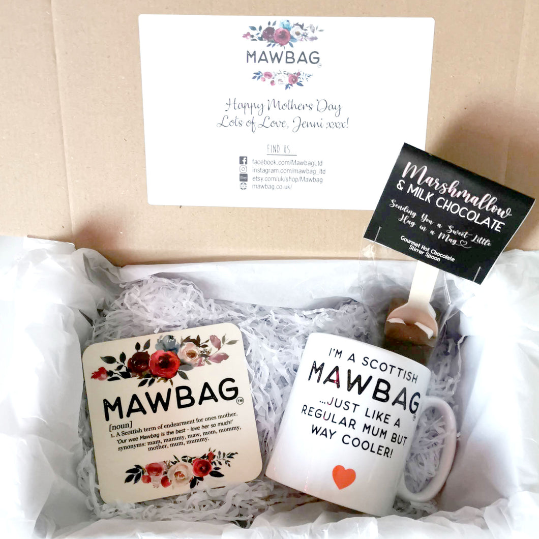 Scottish Mawbag | Mothers Day Gift Set | Gifts for Mum | Mum Birthday Gift | Mum Gift Box | Mum Gift | Mum Coaster | Mum Mug Funny